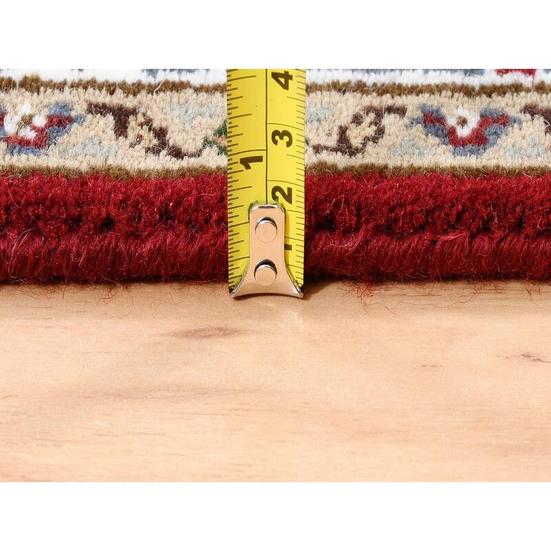 Shahbanu Rugs Tabriz Mahi Fish Medallion Design Red Hand Knotted Wool